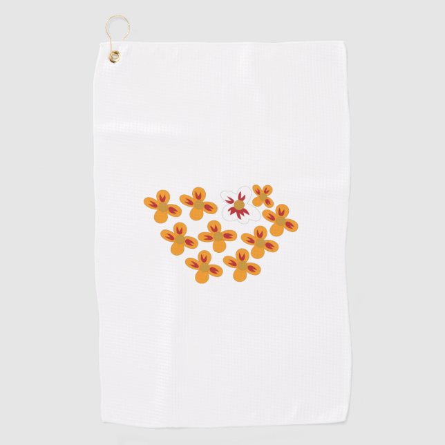 Toalla De Golf Estilo decorativo, Naranja torpe, rojo cornell (Anverso)