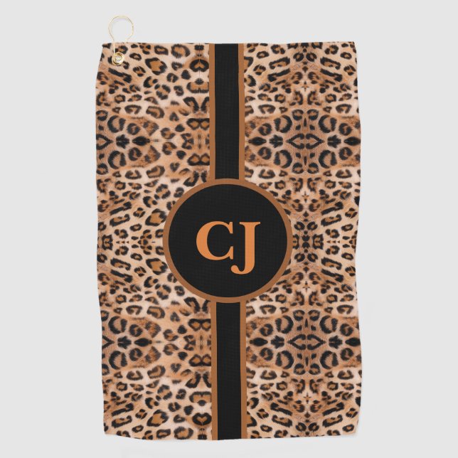 Toalla De Golf Estilo Impreso de Leopardo Personalizado (Anverso)
