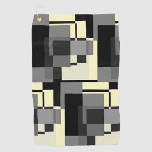 Toalla De Golf Estilo Mondriano Gris Amarillo Resumen Patrón mode