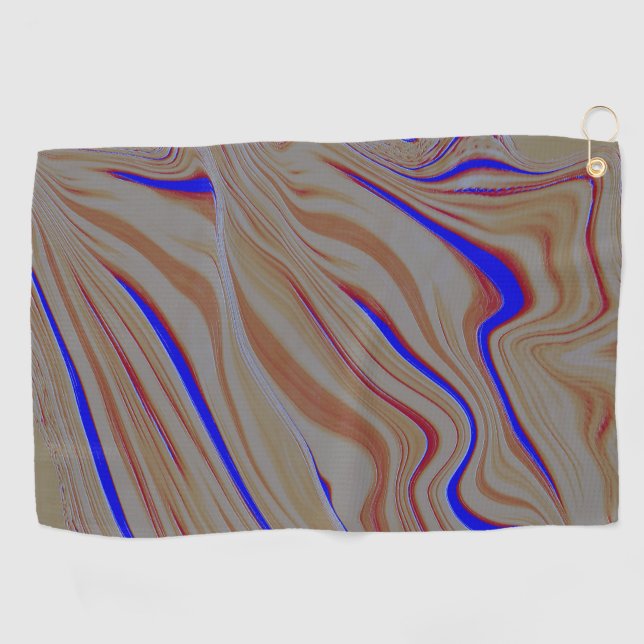 Toalla De Golf Estrechas ondas azules entre capas quemadas de cem (Horizontal)