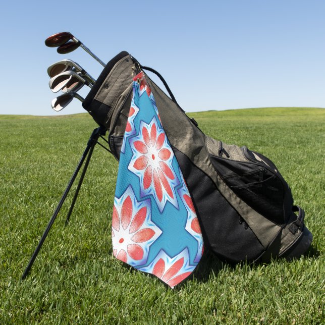 Toalla De Golf Estrella azul roja diez de Stube caleidoscopio en  (Verde)