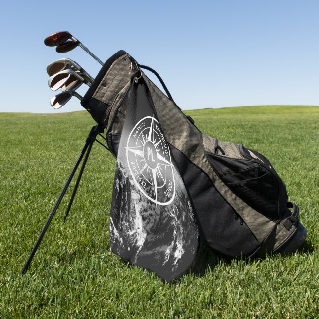 Toalla De Golf Estrella de brújula emblema monopólico montañas dr (Verde)