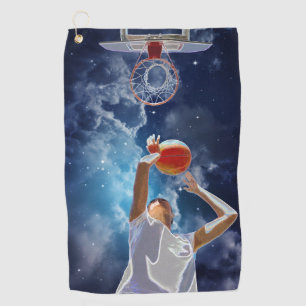Toalla De Golf Estrella futurista de baloncesto