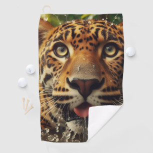 Toalla De Golf Estrellas de leopardo mientras agita agua en la ju
