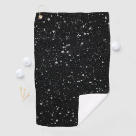 Toalla De Golf Estrellas Purpurinas2 - Negro plateado