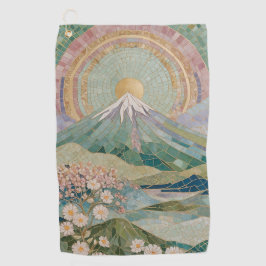 Toalla De Golf Ethereal Bloom: Pastel Mosaic Volcano in Spring