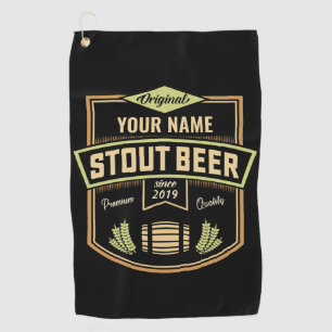 Toalla De Golf Etiqueta de cerveza negra personalizada para bar d