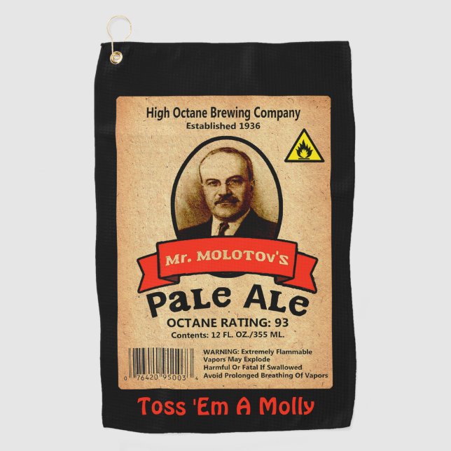 Toalla De Golf Etiqueta Pale Ale de Molotov (Anverso)