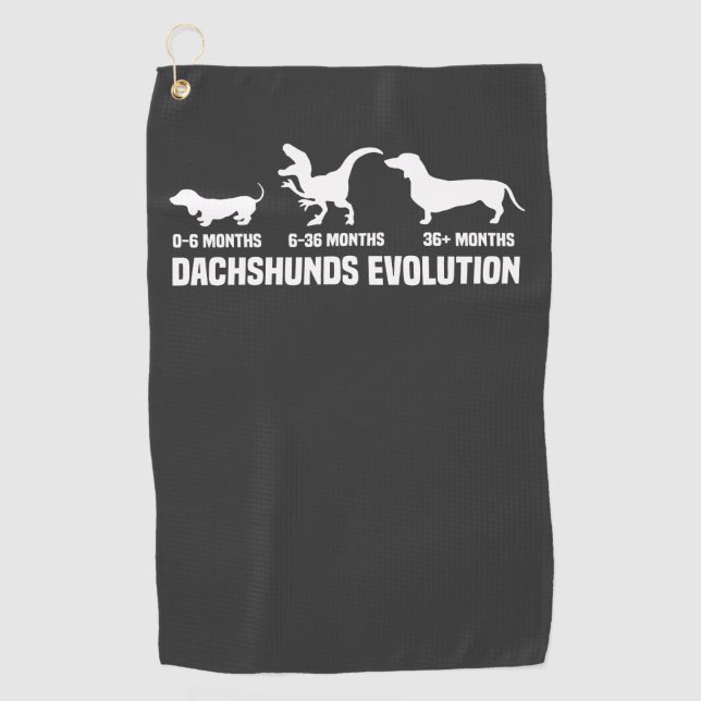 Toalla De Golf Evoluciones de Dachshund (Anverso)