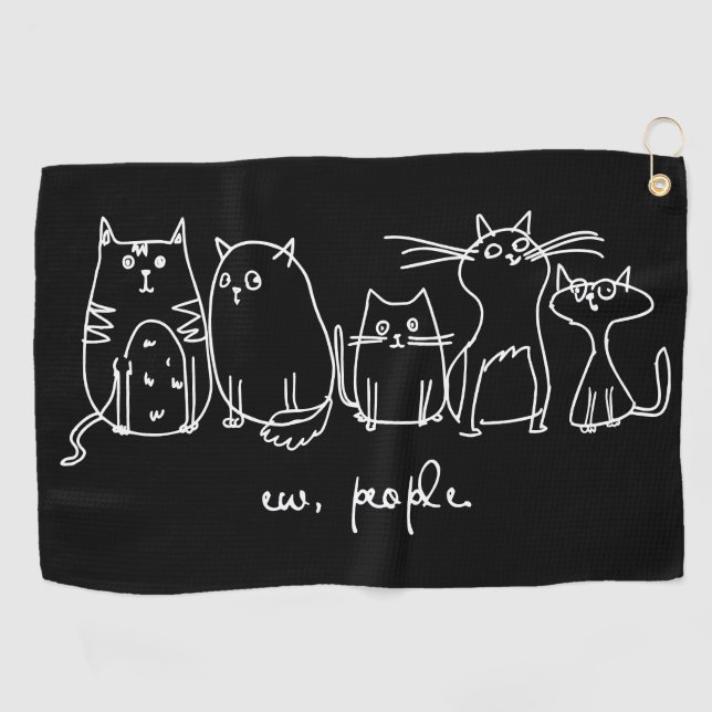 Toalla De Golf Ew, People Funny Meowy Cat Aovers (Horizontal)