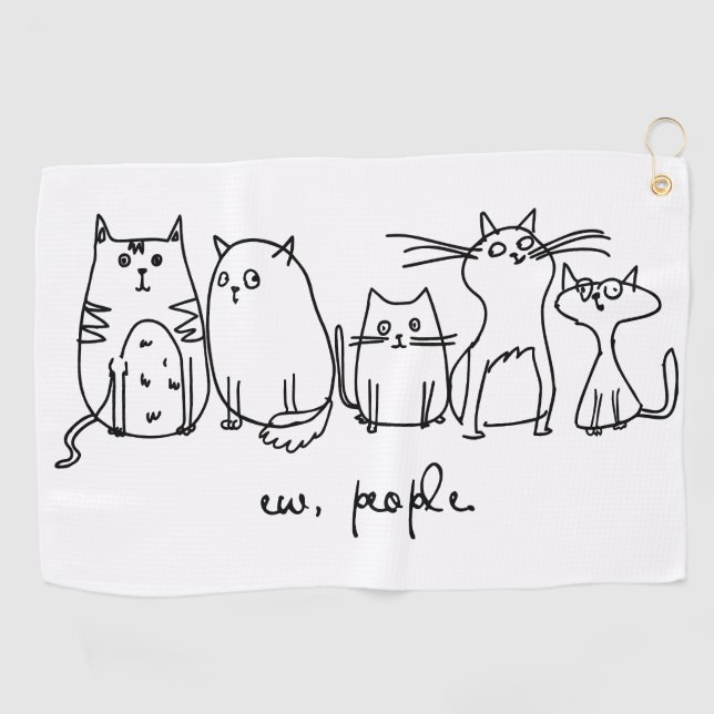 Toalla De Golf Ew, People Funny Meowy Cat Aovers (Horizontal)