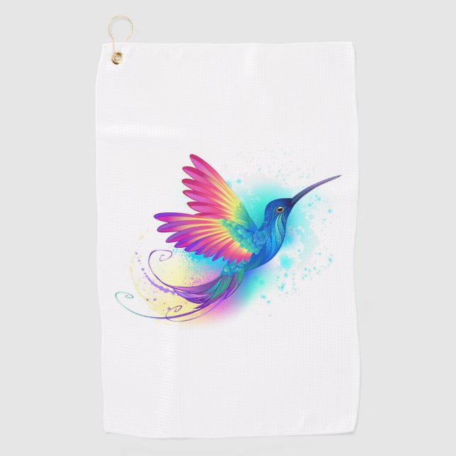 Toalla De Golf Exotic Rainbow Hummingbird (Anverso)