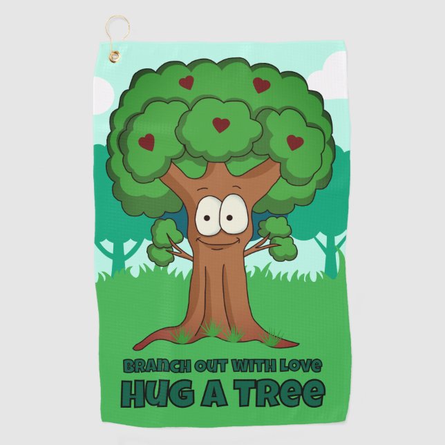 Toalla De Golf Extiende el Amor Abraza un Árbol (Anverso)