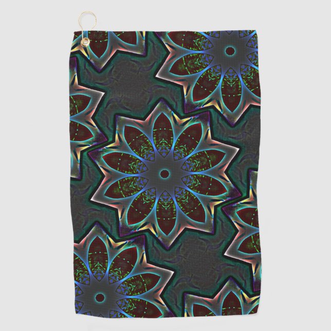 Toalla De Golf Extraña elipse circular oscura con hojas abstracta (Anverso)