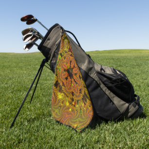Toalla De Golf Extraño caleidoscopio amarillento sobre imagen abs