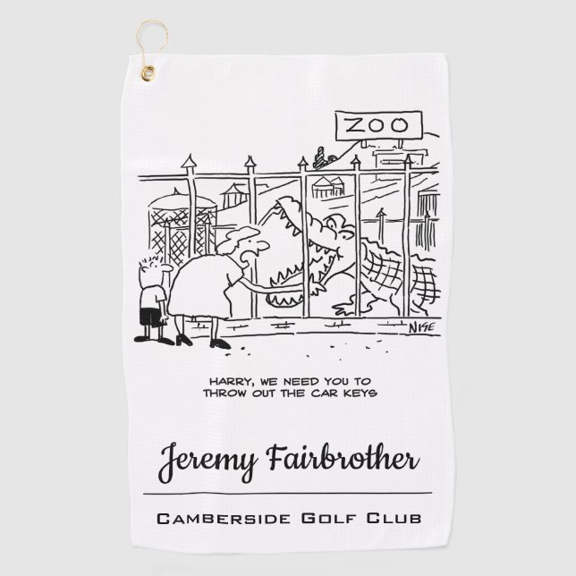 Toalla De Golf Familia en el Zoológico. Papá tragado por el lagar (Anverso)