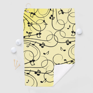 Toalla De Golf Fancy Music Notes Yellow