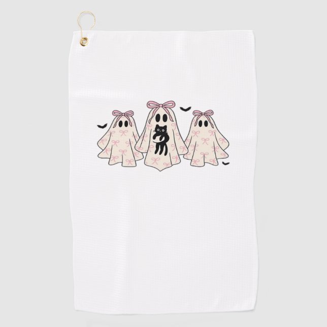 Toalla De Golf Fantasmas de Coquette con un gato negro camiseta c (Anverso)