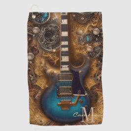 Toalla De Golf Fantasy Steampunk Vintage Blue Guitar