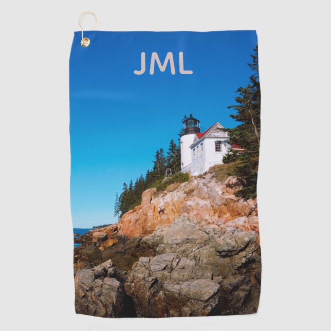 Toalla De Golf Faro de Bass Harbour Acadia (Anverso)
