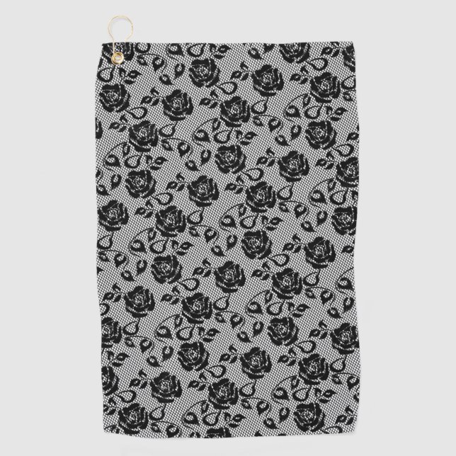 Toalla de golf Faux Black Lace (Anverso)