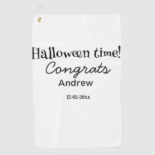 Toalla De Golf Felicidades en Halloween agregar nombre fecha año