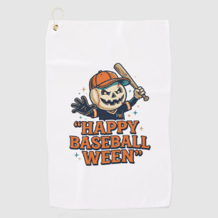 Toalla De Golf Feliz béisbol Ween Vintage Halloween Diseño de béi