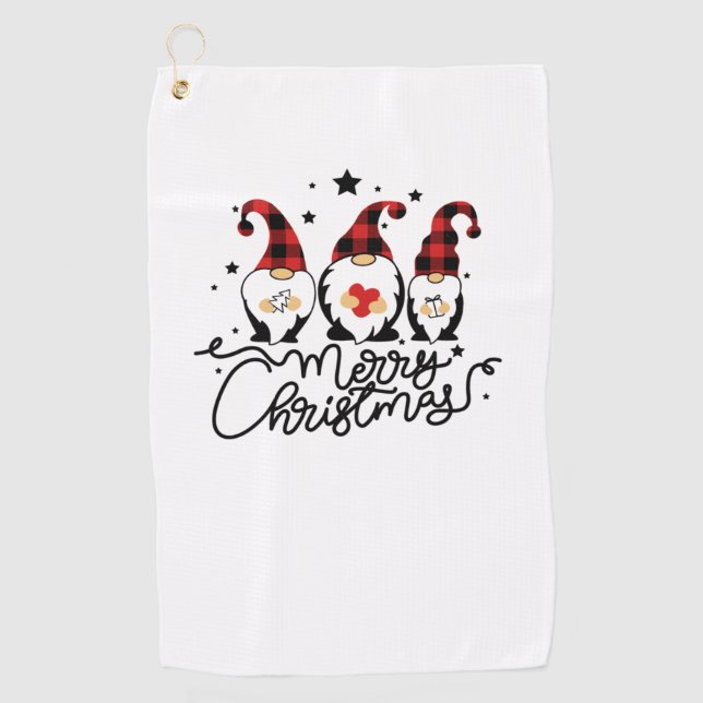 Toalla De Golf feliz navidad gnomes (Anverso)