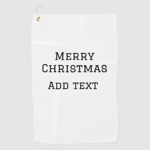 Toalla De Golf Feliz Navidad simple añadir nombre mínimo para el 