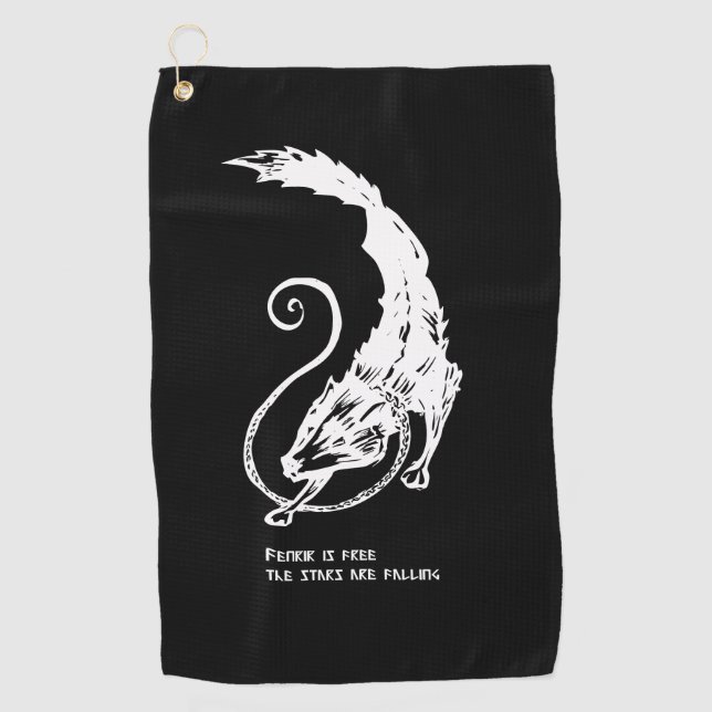 Toalla De Golf Fenrir Fenris es un perro libre que vigila mitolog (Anverso)