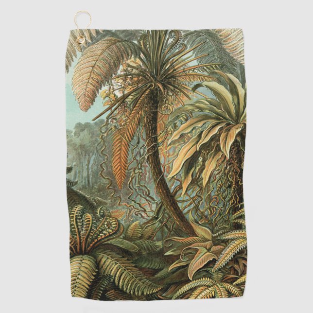 Toalla De Golf Ferns Palm Tree Antique Botanica Ferns Art (Anverso)