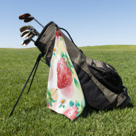 Toalla De Golf Fiesta de cumpleaños de arcoiris de fresas cutánea