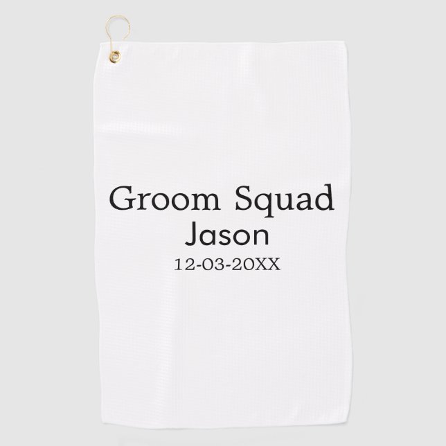 Toalla De Golf fiesta de soltera groomsman añadir nombre simple m (Anverso)