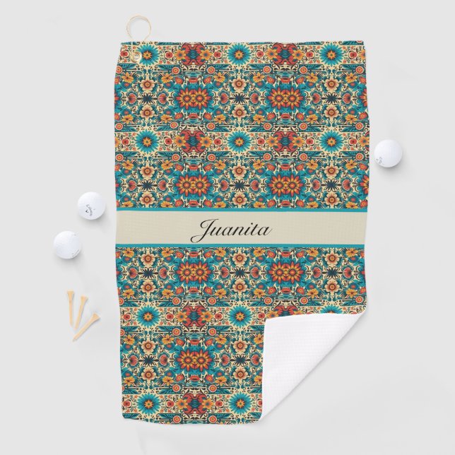 Toalla De Golf Fiesta florece, personalizable (In situ)