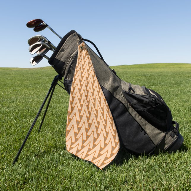 Toalla de Golf - Filas de Triángulos que se Cruzan (Verde)