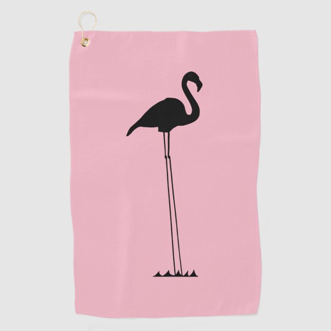 Toalla De Golf Flamingo Con Silhouette De Piernas Largas (Anverso)