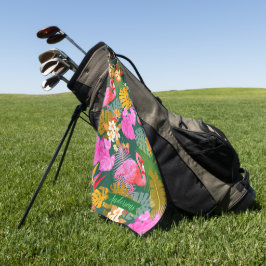 Toalla De Golf Flamingo Garden Dark Green