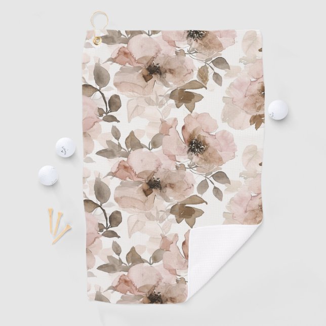 Toalla De Golf Flor de sudoeste marrón rosa (In situ)