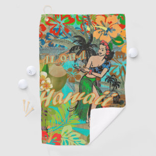 Toalla De Golf Flor Hawai Hula Vintage Floral Gráfico