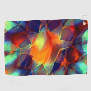Toalla De Golf Flor naranja intensa en textura digital pulida