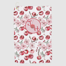 Flor y monograma de cerezo personalizados