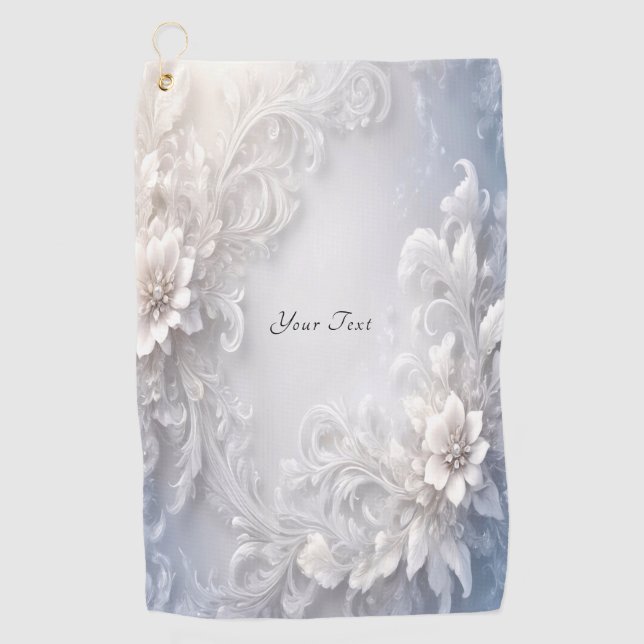 Toalla de golf Floral Blanca Flourish (Anverso)