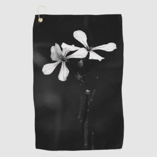 Toalla De Golf floral blanca y negra mínima