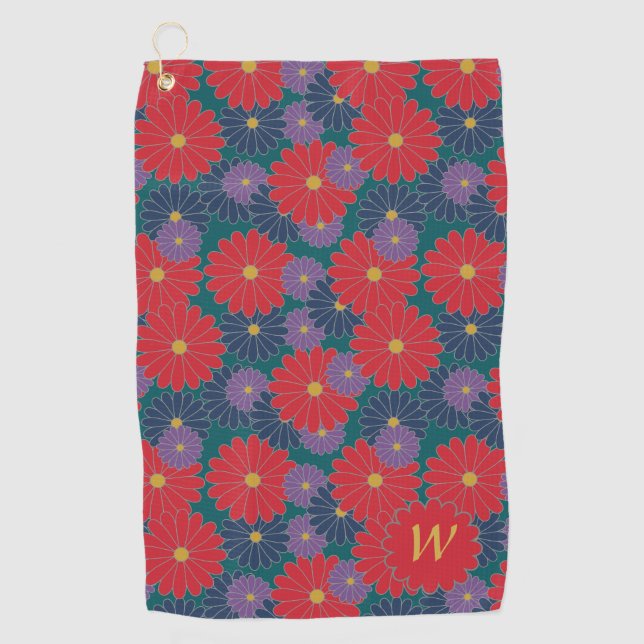 Toalla de golf floral de caída Splashy (Anverso)