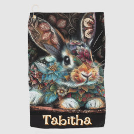 Toalla De Golf Floral de conejo de conejo chiflada caprichosa per