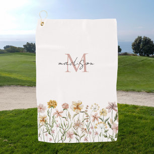 Toalla De Golf Floral de prado de flores silvestres en acuarela m