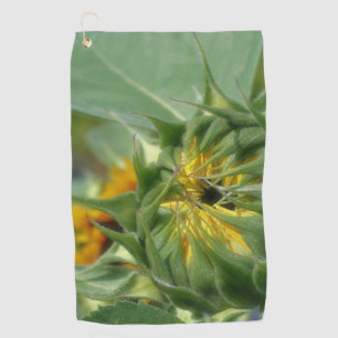 Toalla De Golf Floral desdoblada de girasol