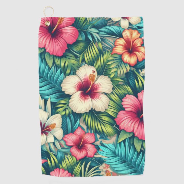 Toalla De Golf Floral hawaiano/tropical (Anverso)