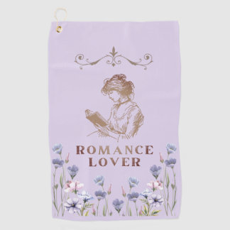 Toalla de golf floral lavanda amante del romance