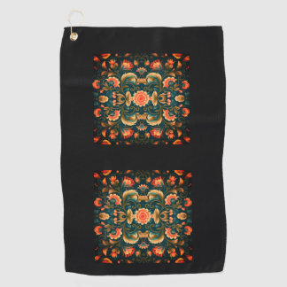 Toalla de golf floral mosaico turquesa — Edición n